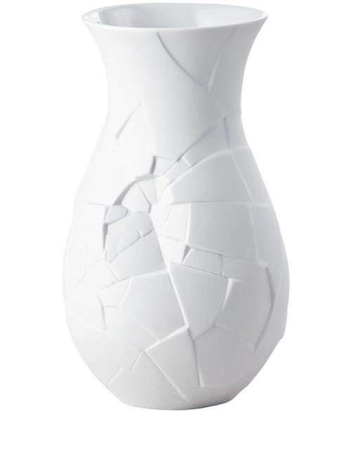 Phases cracked-effect vase - White