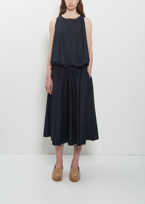 Album di Famiglia tretch Light Canvas leeveless Gathered Dress Ã¢ÂÂ Navy ize
