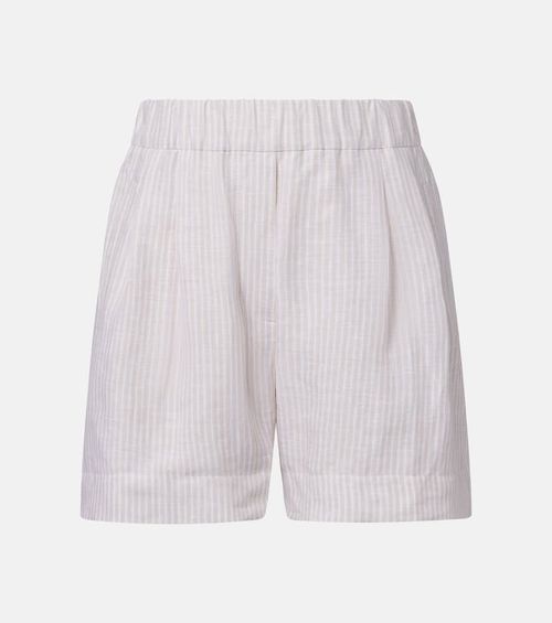 Striped linen Bermuda shorts