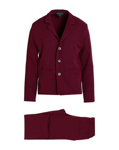 Man Suit Burgundy Size L Polyester, Elastane