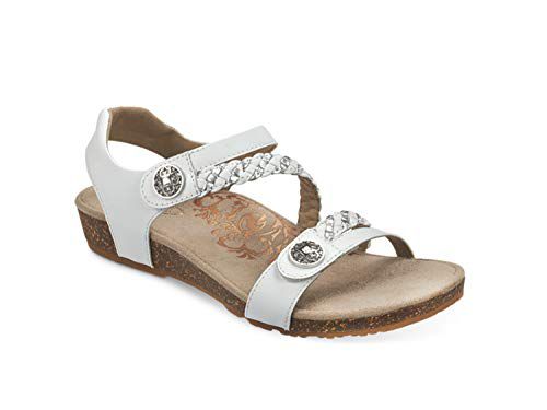 Aetrex Women's Jillian Braided Orthopedic Adjustable Quarter Strap Sandals