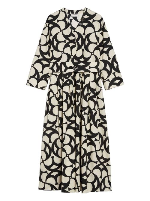 Geometric-print dress - Black
