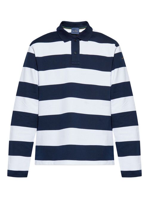 Paul & Shark striped long-sleeve polo shirt - Blue