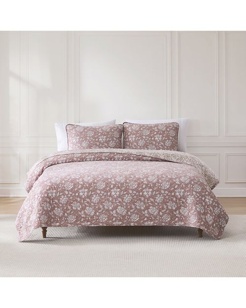 Zara Floral Block Reversible Cotton Quilt Set