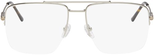Gucci Silver Aviator Glasses