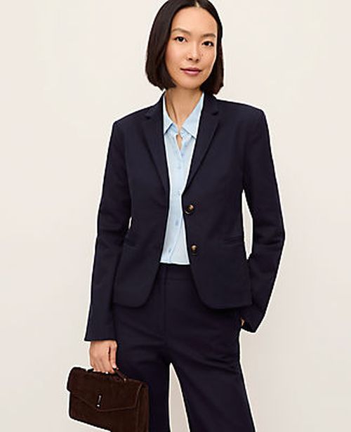 Ann Taylor The Two-Button Blazer in Doubleweave