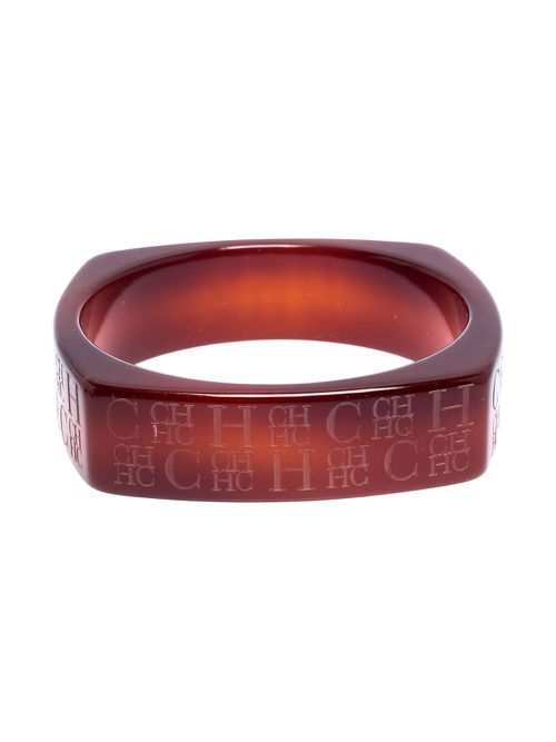 Pre-owned logo-engraved bracelet - Brown