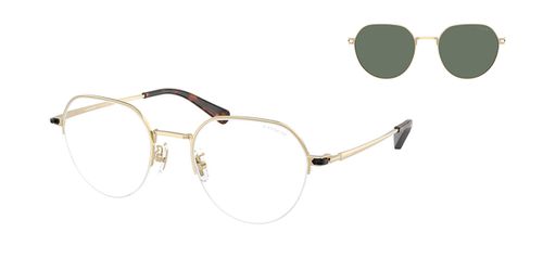 Coach HC7179 CAE81 with Clip-on 90053H Men's Eyeglasses Gold Size 52 - Blue Light Block Available
