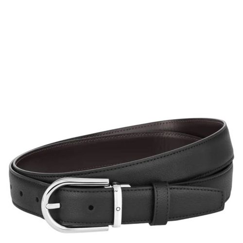 Horseshoe Buckle Reversible Leather Belt