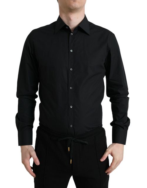 Cotton Poplin Shirt — Black