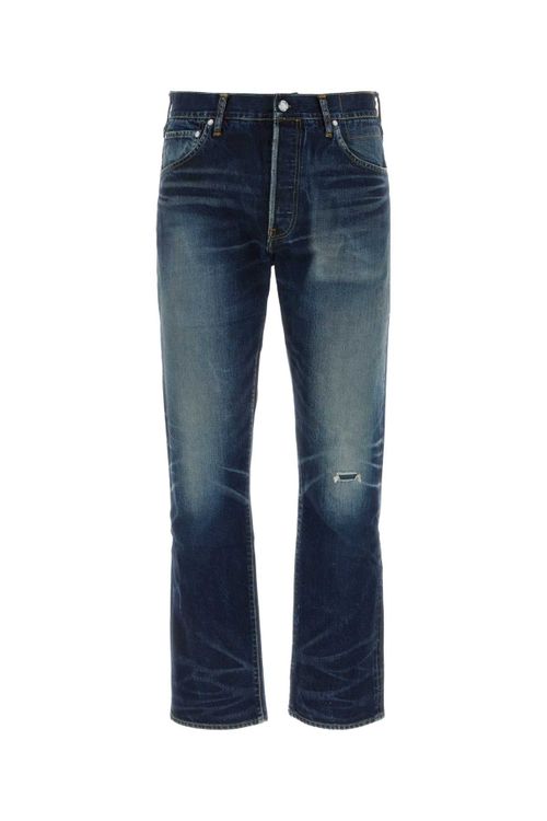 Distressed Denim Jeans — Blue