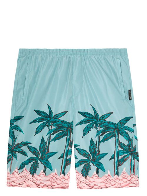 Palms Row knee-length swim shorts - Blue