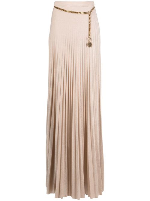 Side-slit pleated skirt - Gold