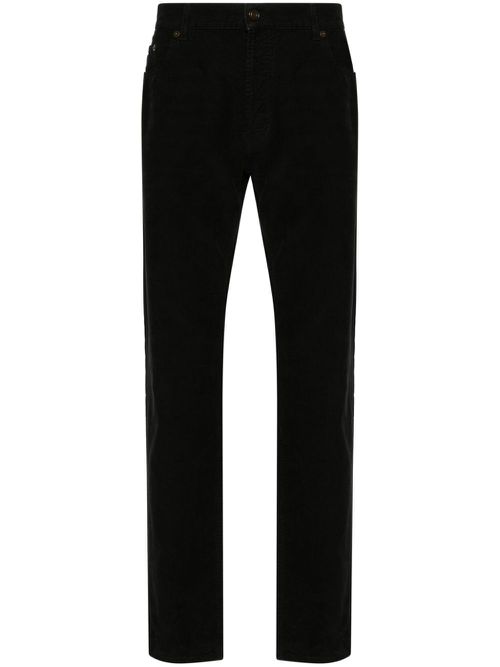 Corduroy tapered trousers - Black