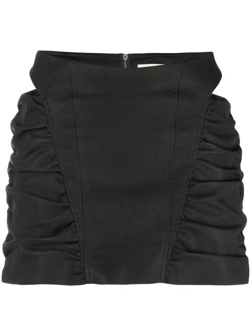 Ruched cut-out mini skirt - Black