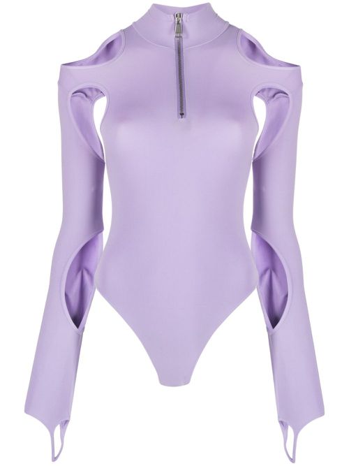 Cut-out long-sleeve bodysuit - Purple