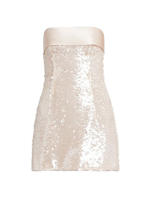 Women's Sequin Strapless Minidress - Ivory