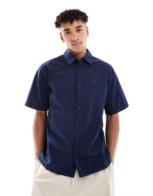 Club short sleeve woven shirt in navy