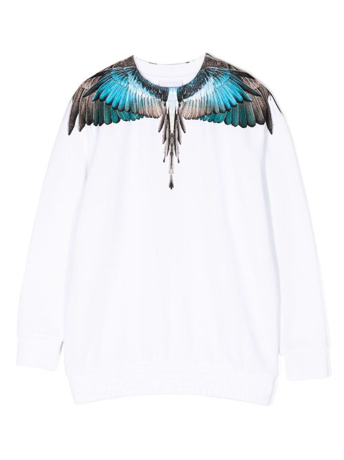 Wings-print cotton-blend sweatshirt - White