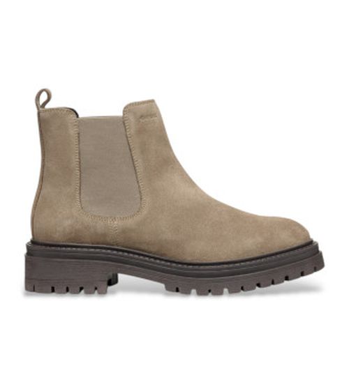 GEOX for woman. D04HRB 00022 Leather ankle boots D Iridea taupe (37), Flat, None, Casual