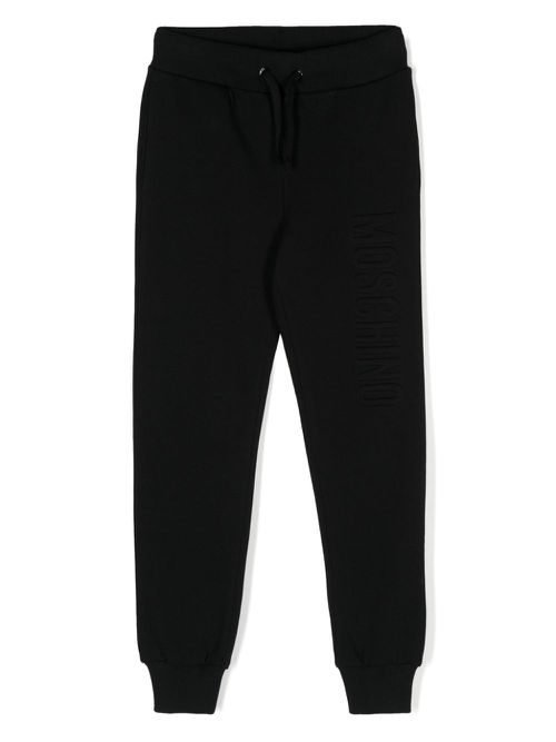 Logo-embossed jersey track pants - Black