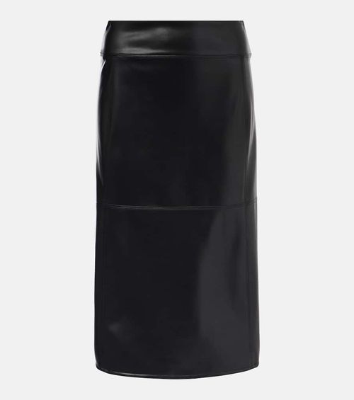 Faux leather midi skirt