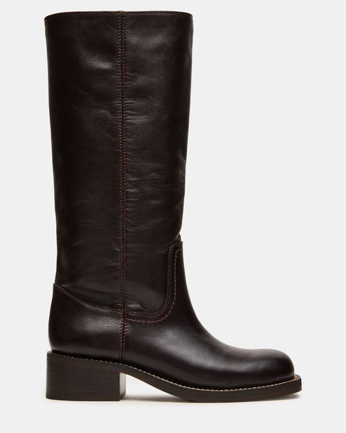 Steve Madden Women's Riggs Knee High Boots - Brown Plaid - - Leather