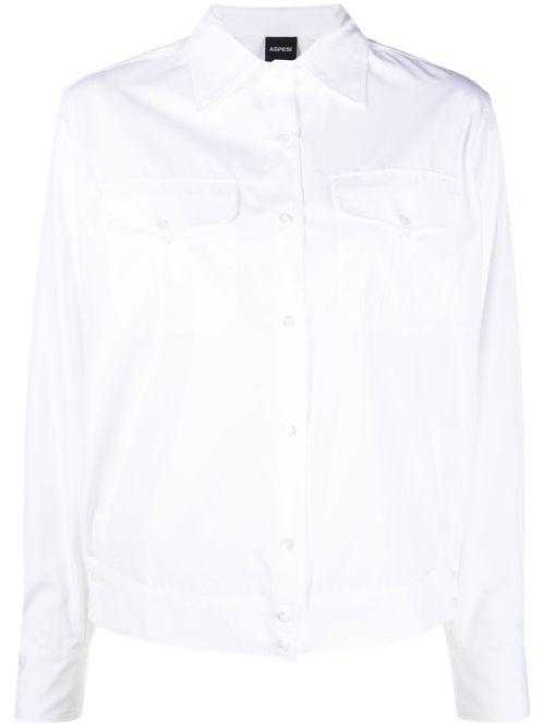 Long-sleeved cotton shirt - White