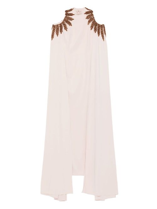 Embellished cape dress - Neutrals