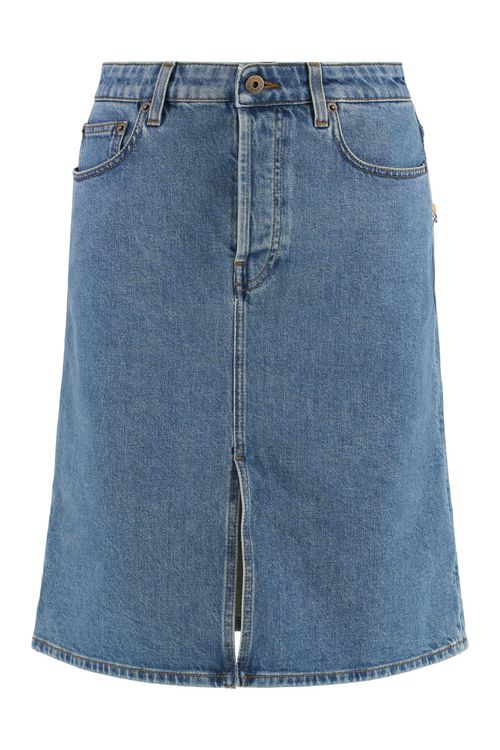 Light Blue Denim Midi Skirt