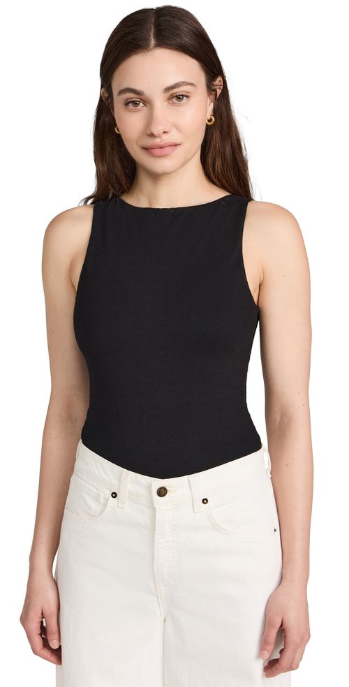 Ambitionist 여성 High Neck Tank Bodysuit Black