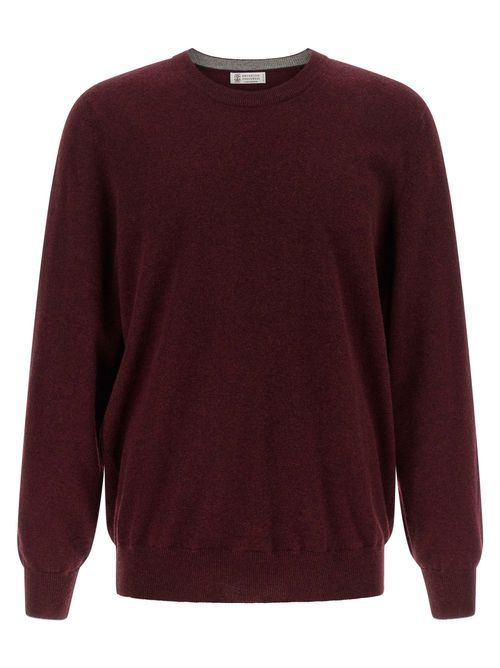Pure Cashmere Crew Neck Sweater — Burgundy