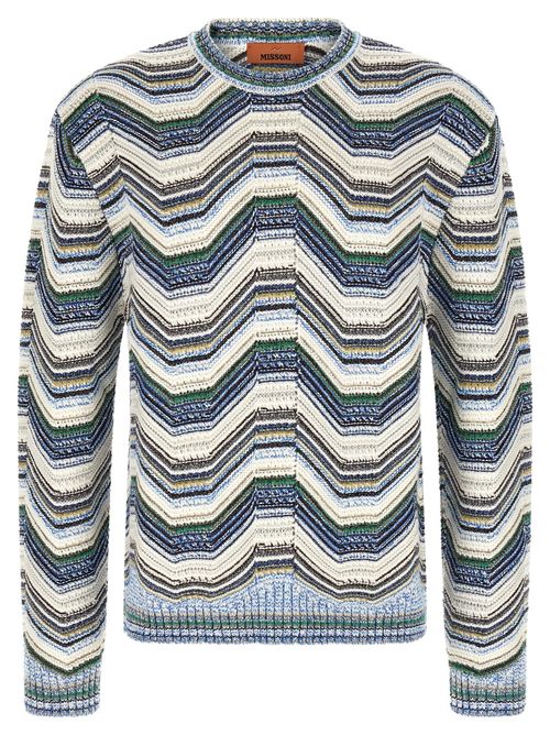 Geometric Zigzag Pattern Sweater — Cream