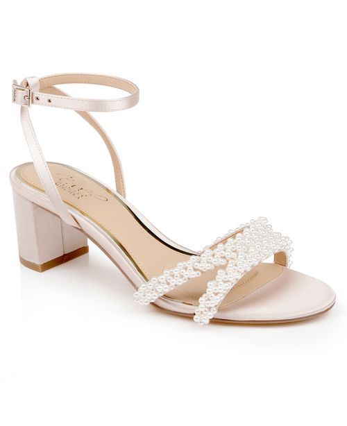 Women's Ninnette Block Heel Sandals - Champagne Satin