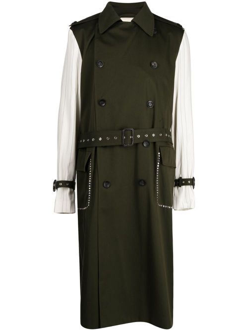 Echo panelled trench coat - Green