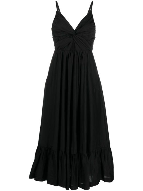 Sleeveless Tencel-blend midi dress - Black