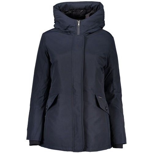 Cotton-Polyamide Hooded Down Jacket — Navy