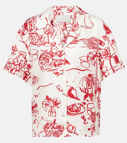 Pragua printed silk twill shirt