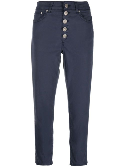 Hihg-waisted cropped jeans - Blue