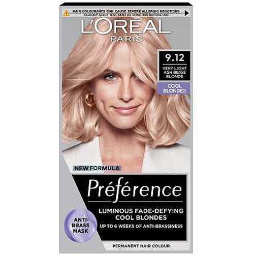 L'Oreal Preference 9.12 Very Light Ash Beige Blonde Long-Lasting Luminous Permanent Hair Colour