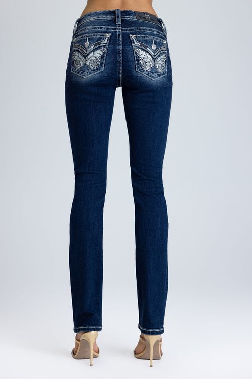 "Riyon Wings Straight Jeans
