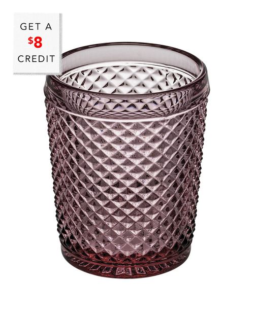 Bicos Set of 4 Pink Old Fashioned Glasses with $8 Credit