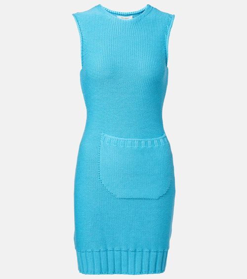 Knitted cotton and wool minidress