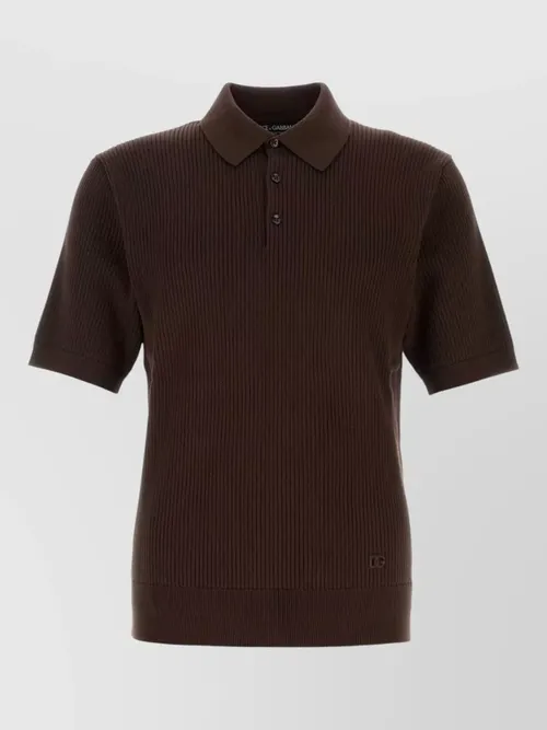 Dolce&Gabbana - short sleeve polo shirt ribbed texture