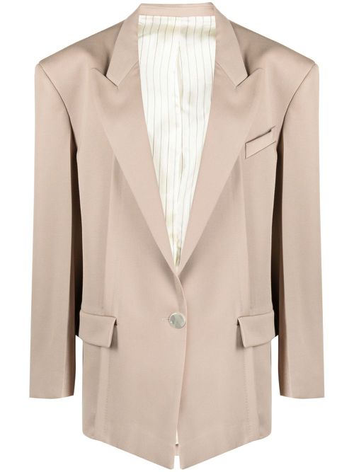Glen oversized single-breasted blazer - Brown