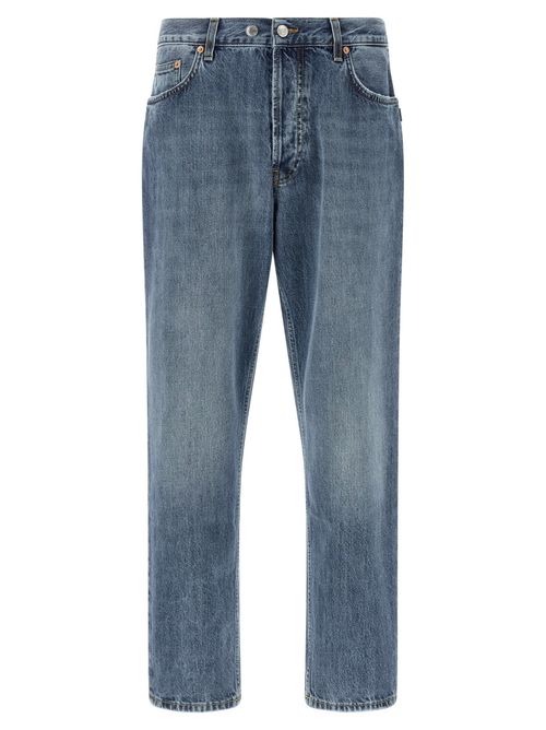 Blue Tapered Mid Rise Jeans