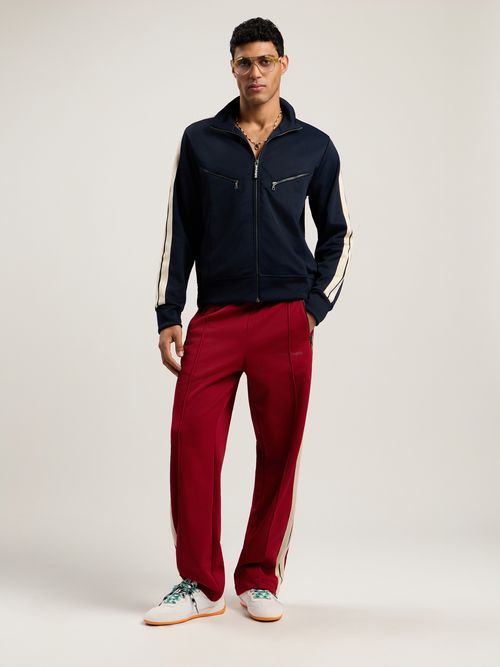Curved Logo Zip-up Track Jacket Man  Dark Blue