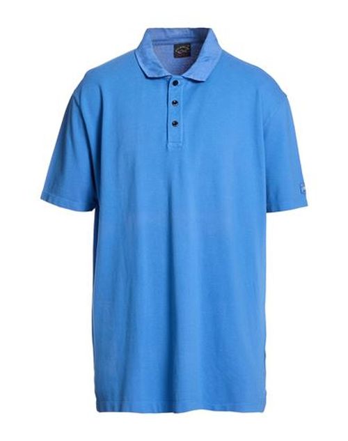 Man Polo shirt Azure Size XXL Cotton
