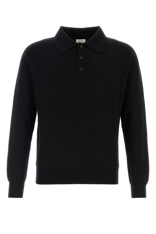 Black Wool Polo Shirt
