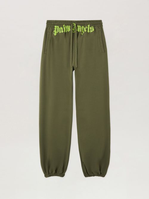 Waist Logo Sweatpants Man  Military Green Lime